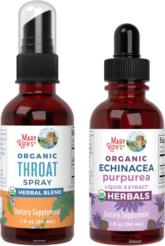 Organic Echinacea Throat Spray & Drops for Immune Support | USDA Certified, Clean Label Project Verified | Vegan & Non-GMO | Vitamins for Throat Relief & Health
