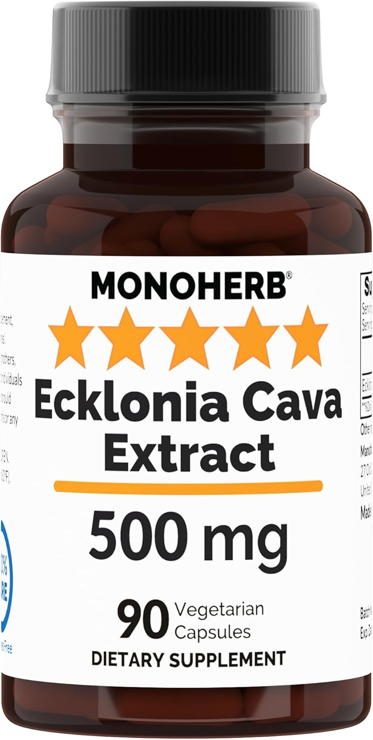 Organic Ecklonia Cava Extract Capsules - 500mg, 90 Count, Vegetarian Formula