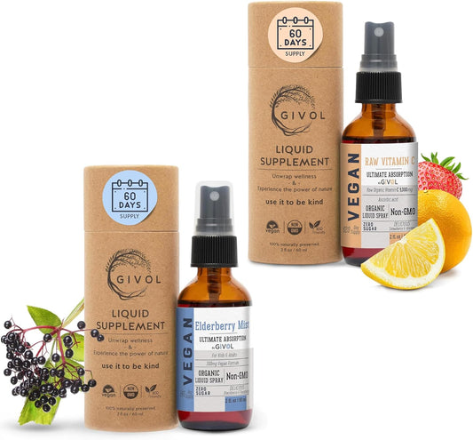 Organic Elderberry and Vitamin C Extra Strength Spray Mist for Immune Support - Non-GMO Daily Liquid Extract - Wellness Boost