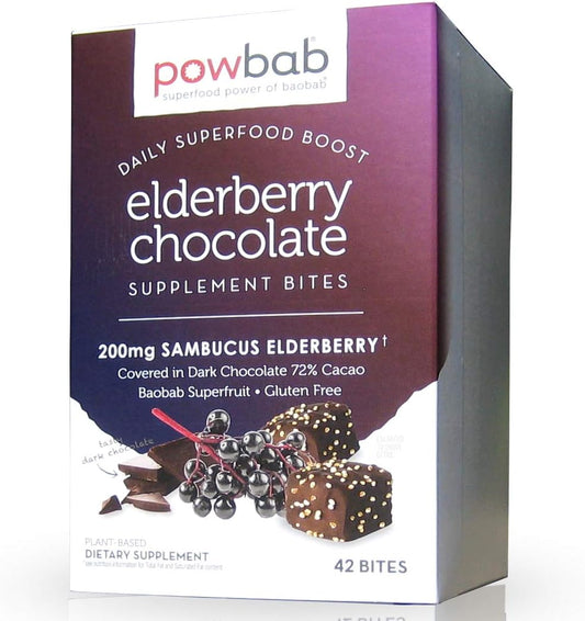 Organic Elderberry Chocolate Bites with Immune Support Vitamins (42 count)