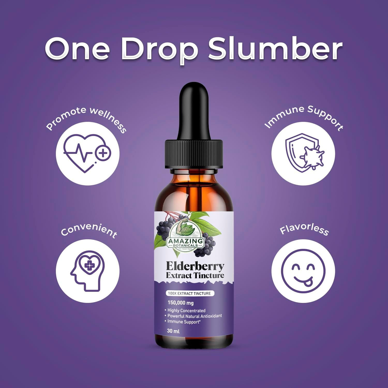 Organic Elderberry Extract Tincture - 15,000mg Strength Immune Support Supplement - Elderberry Syrup - 30ml