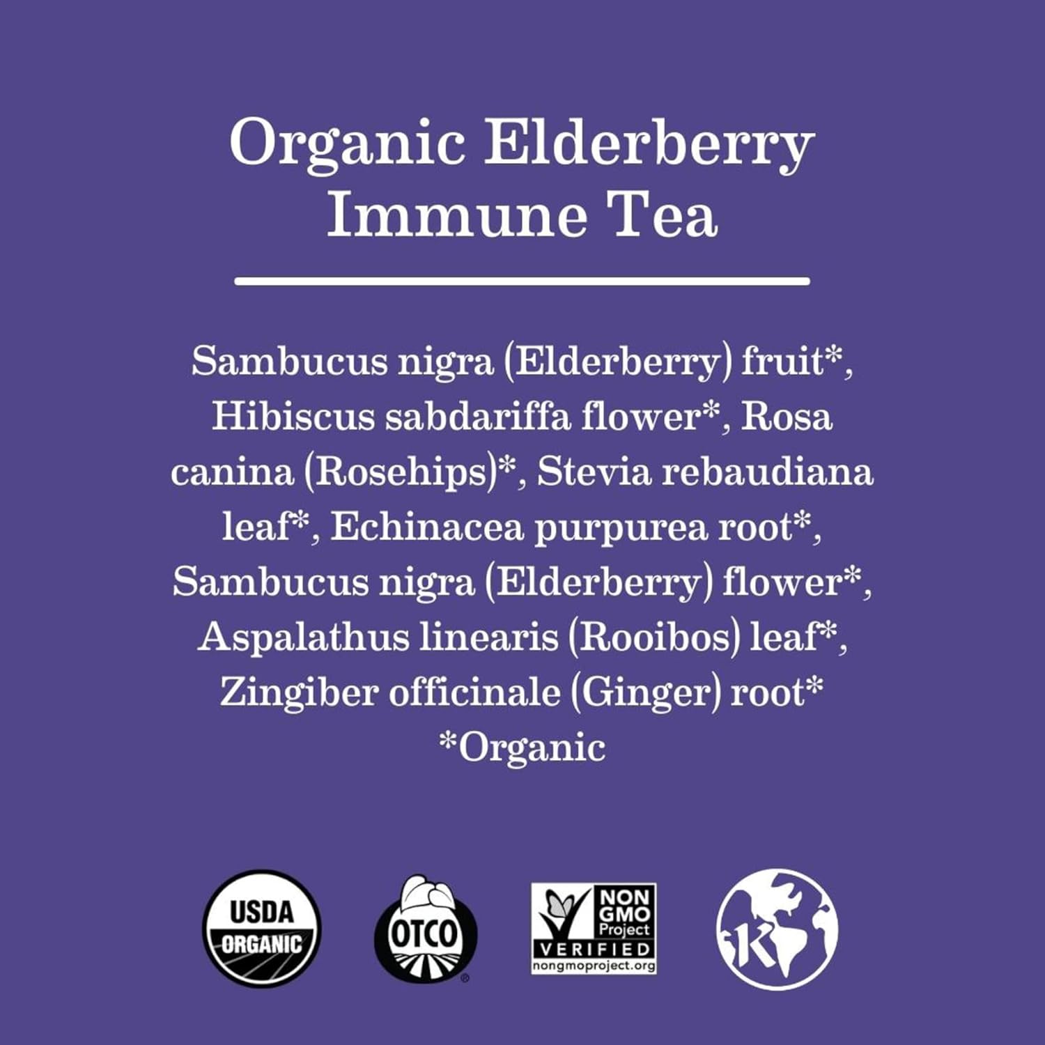 Organic Elderberry Immune Tea & Throat Smoothie for Wellness, Safe for Breastfeeding & Pregnancy, 16 Count x 2 Pack