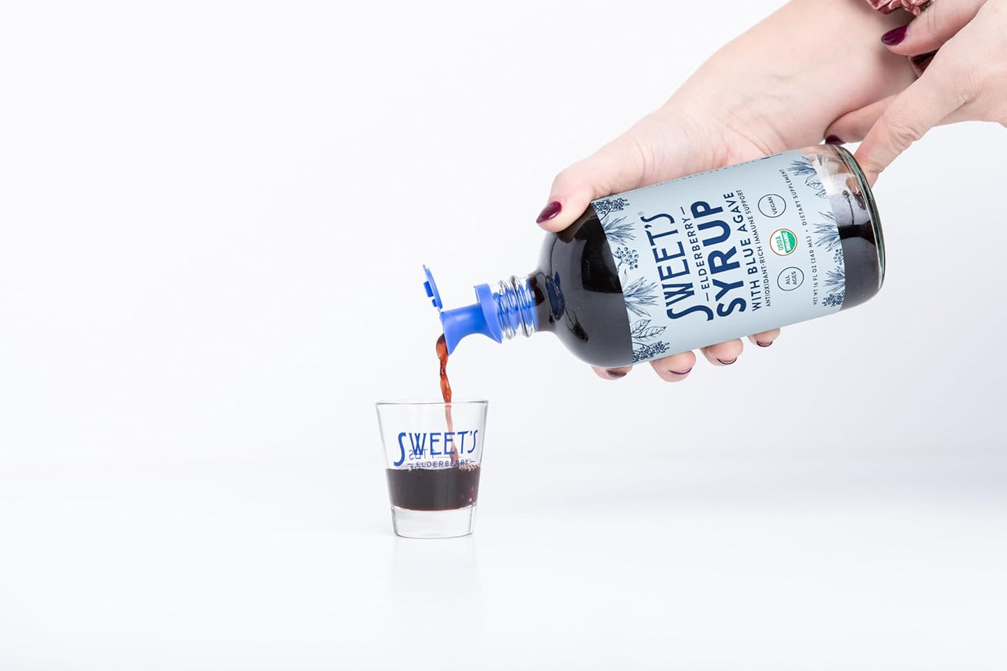 Organic Elderberry Syrup with Blue Agave for Immune Support - 16 oz Vegan, Gluten-Free Formula | USDA Certified
