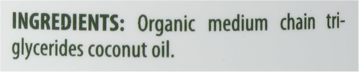 Organic Energy Boost MCT Oil with C8 & C10 Acids, Keto, Kosher, Non-GMO - 17 Fl Oz Glass Bottle