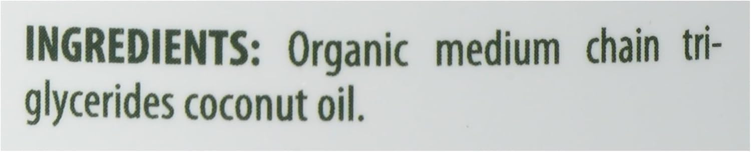 Organic Energy Boost MCT Oil with C8 & C10 Acids, Keto, Kosher, Non-GMO - 17 Fl Oz Glass Bottle