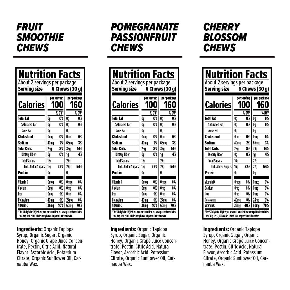 Organic Energy Chew Variety Pack - 3 Flavors | Gluten-Free & Caffeine-Free Sports Nutrition for All Exercises