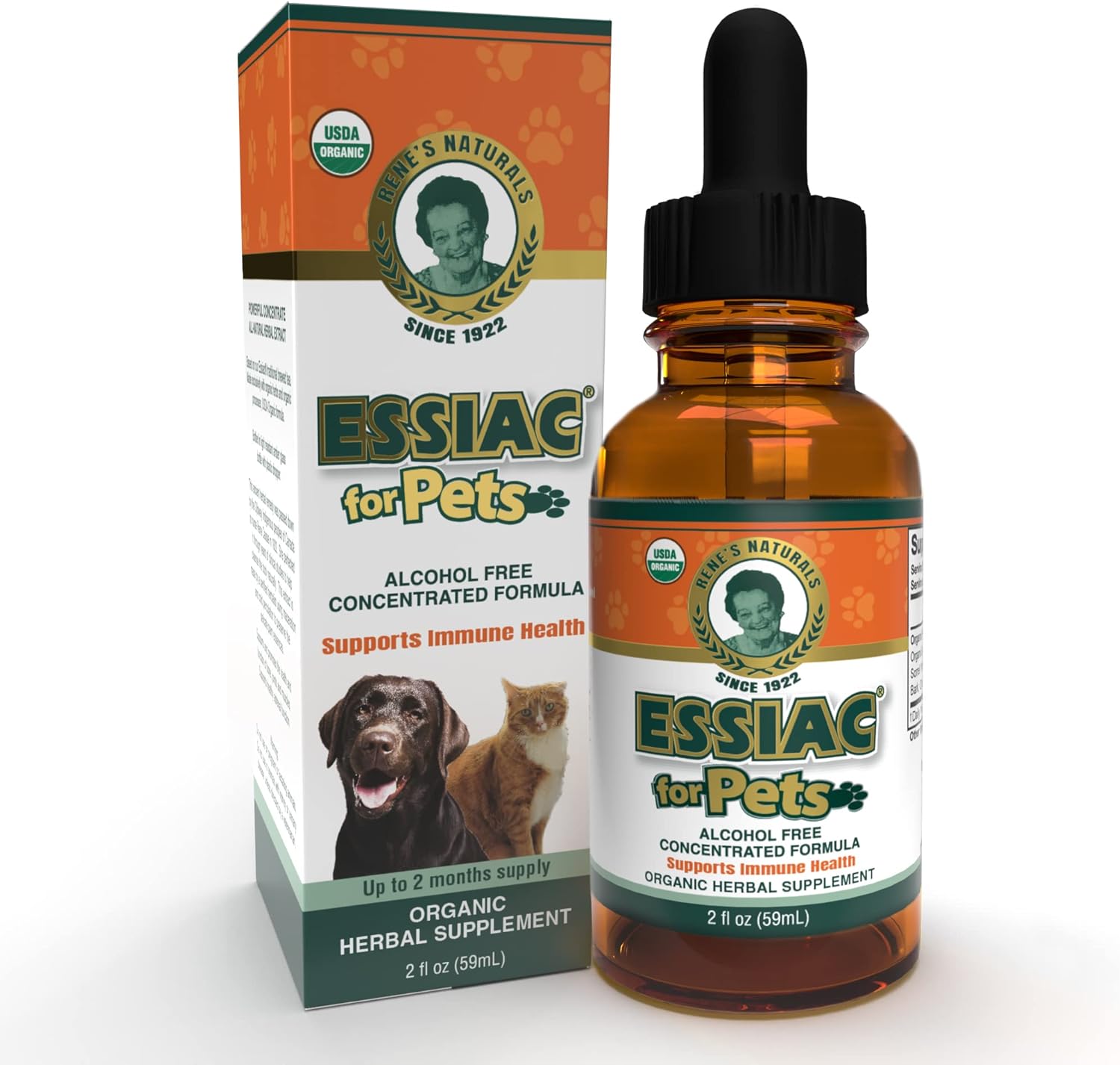 Organic Essiac Drops for Pets | Immune Support & Longevity | Alcohol-Free Concentrated Formula | 2oz