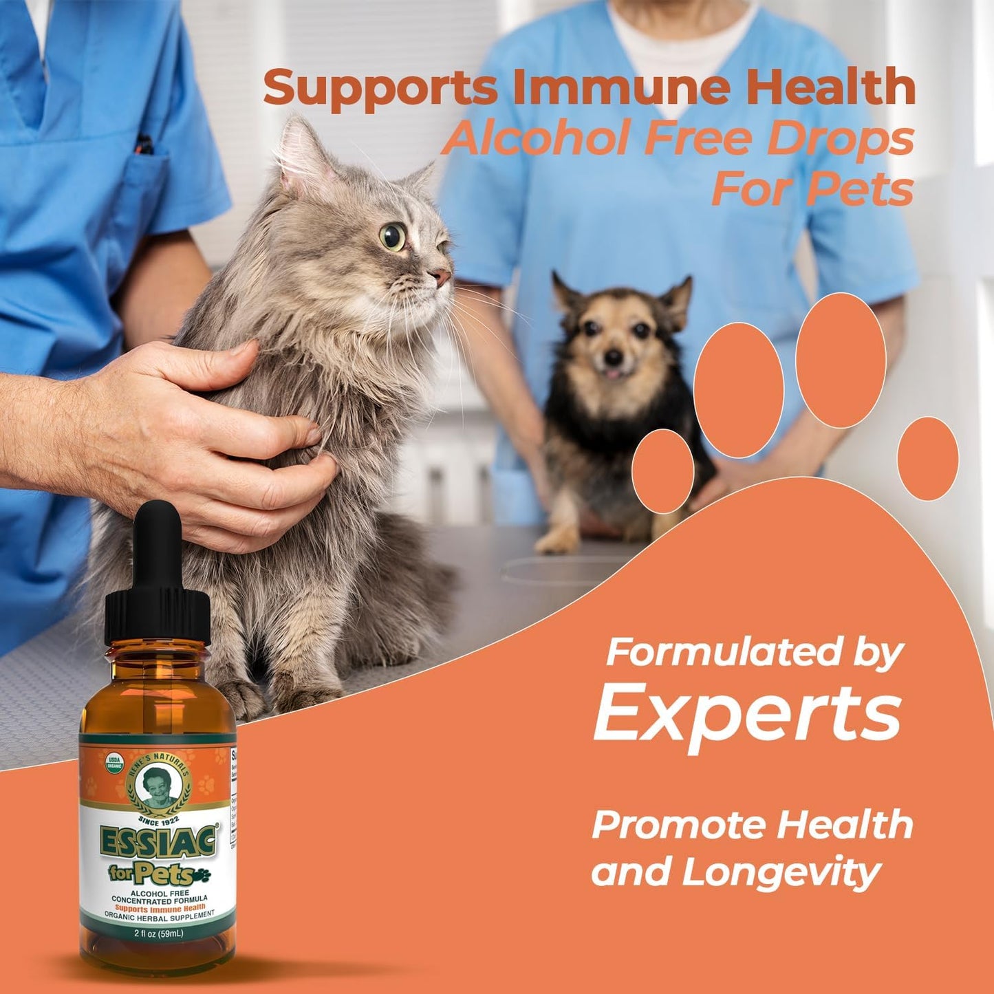 Organic Essiac Drops for Pets | Immune Support & Longevity | Alcohol-Free Concentrated Formula | 2oz