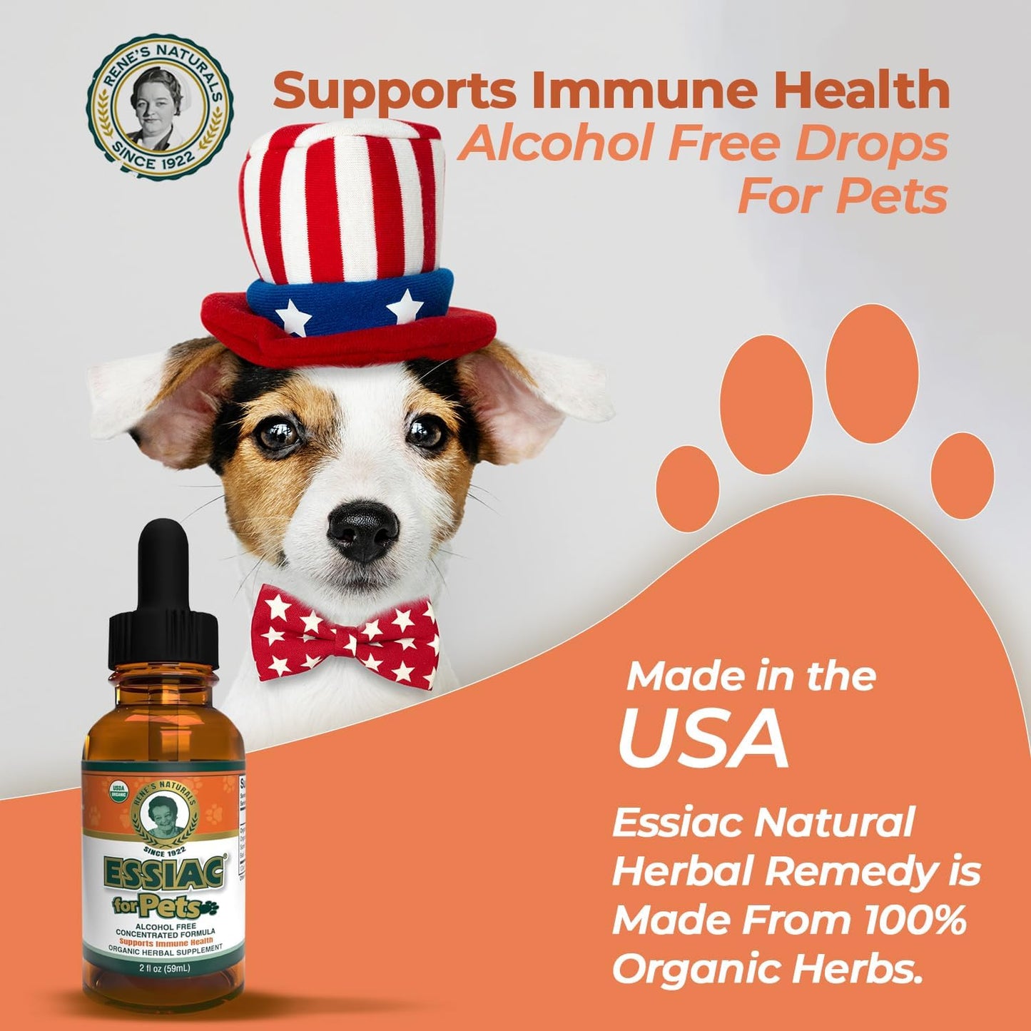 Organic Essiac Drops for Pets | Immune Support & Longevity | Alcohol-Free Concentrated Formula | 2oz