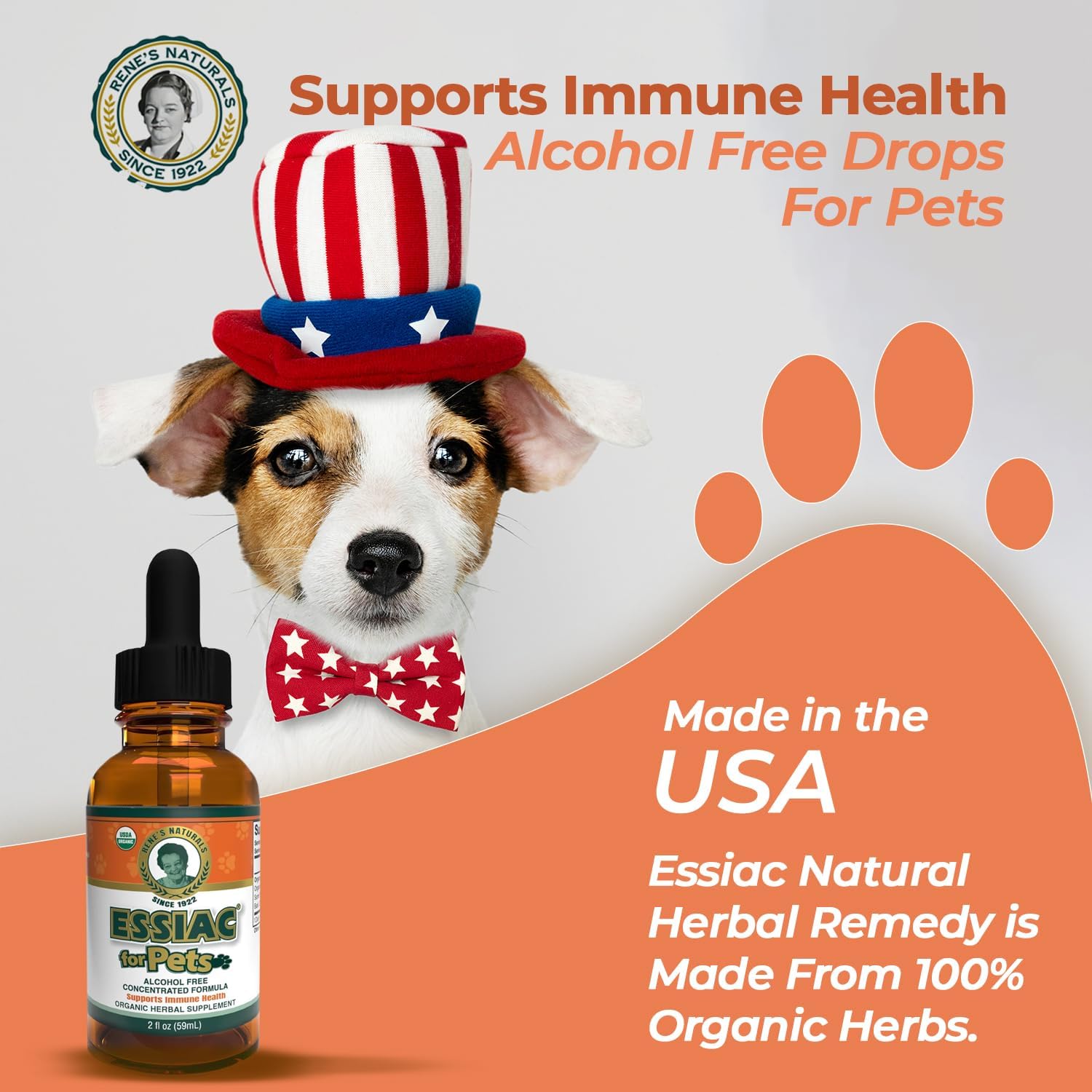 Organic Essiac Drops for Pets | Immune Support & Longevity | Alcohol-Free Concentrated Formula | 2oz
