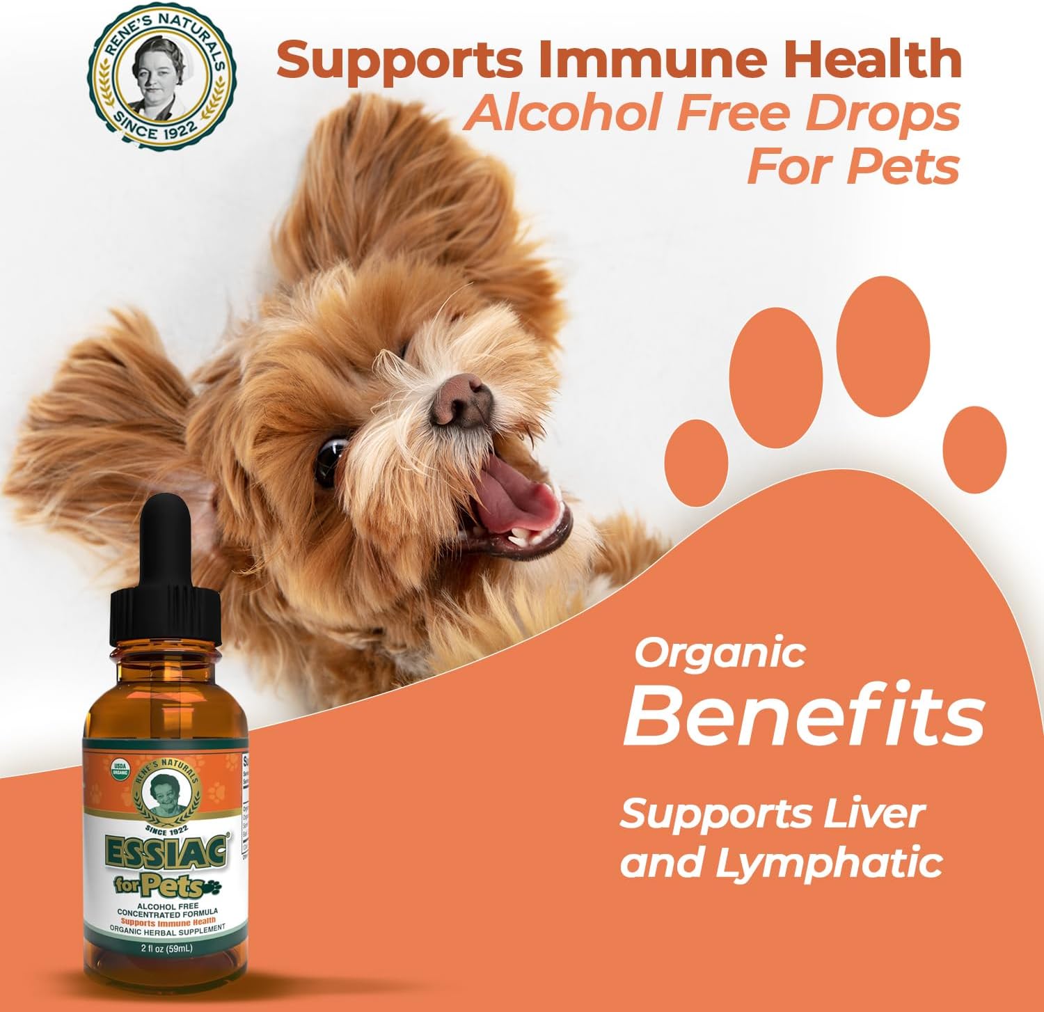 Organic Essiac Drops for Pets | Immune Support & Longevity | Alcohol-Free Concentrated Formula | 2oz