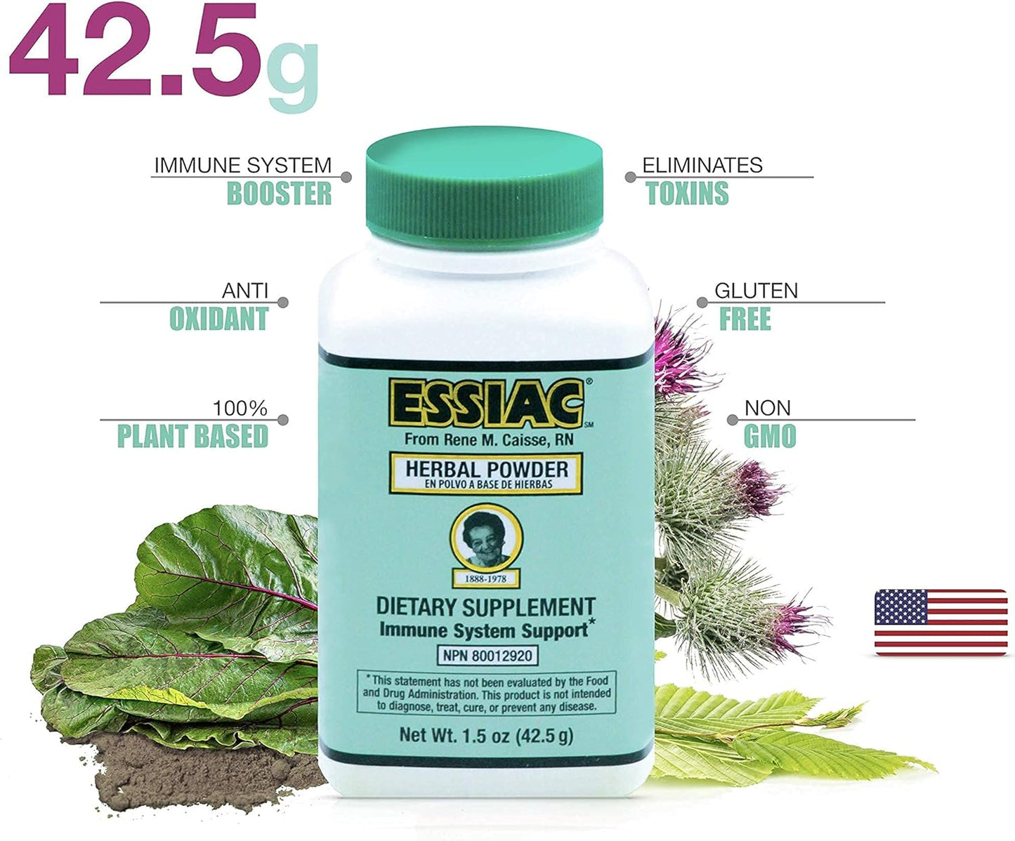 Organic Essiac Tea Powder & Wild-Crafted Drops for Detoxifying Liver, Blood, and Lymph Node