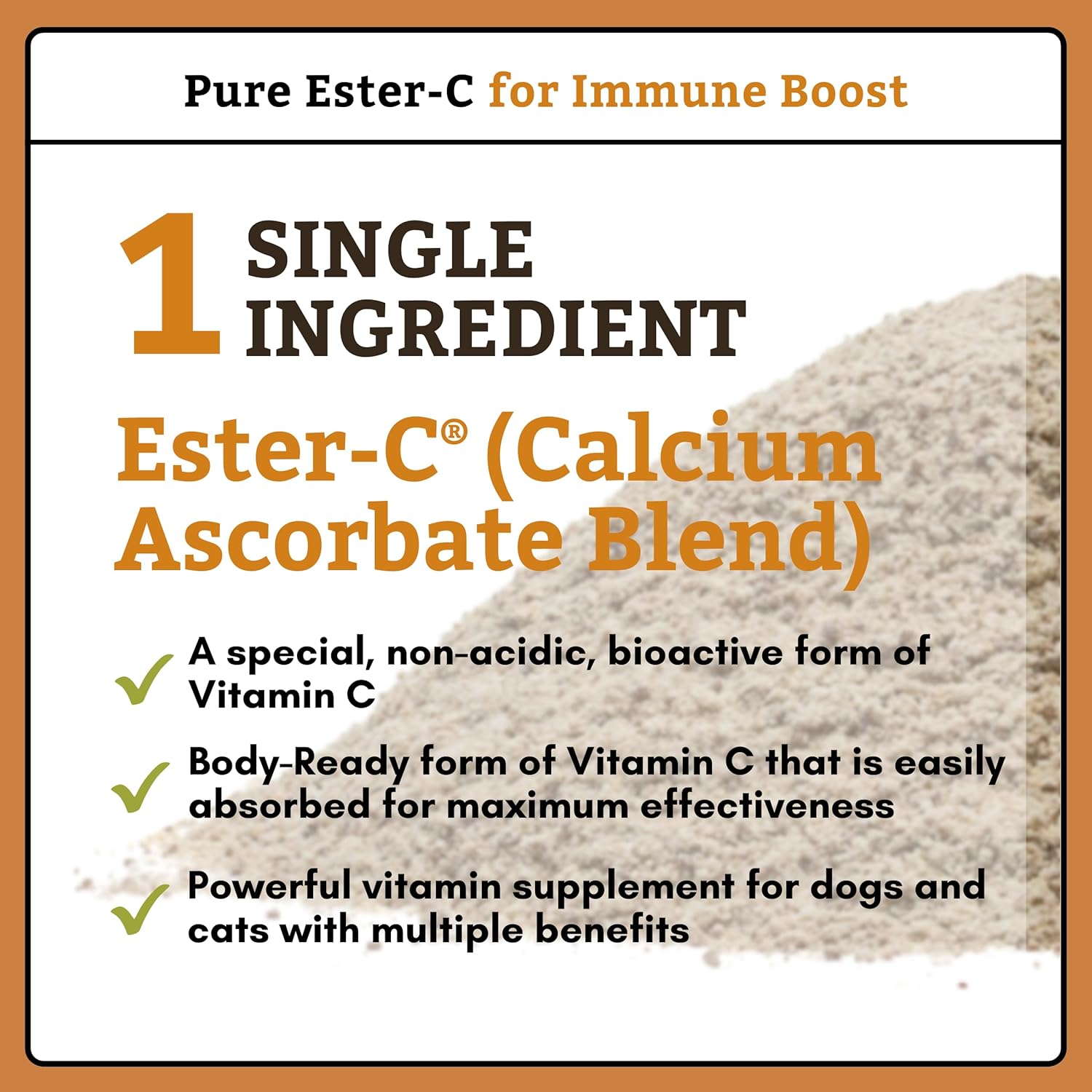 Organic Ester-C Powder for Dogs & Cats - 4 Oz - Immune Support, Skin & Coat Health - Allergy Relief - Vitamin Powder for Itchy Skin & Homemade Food