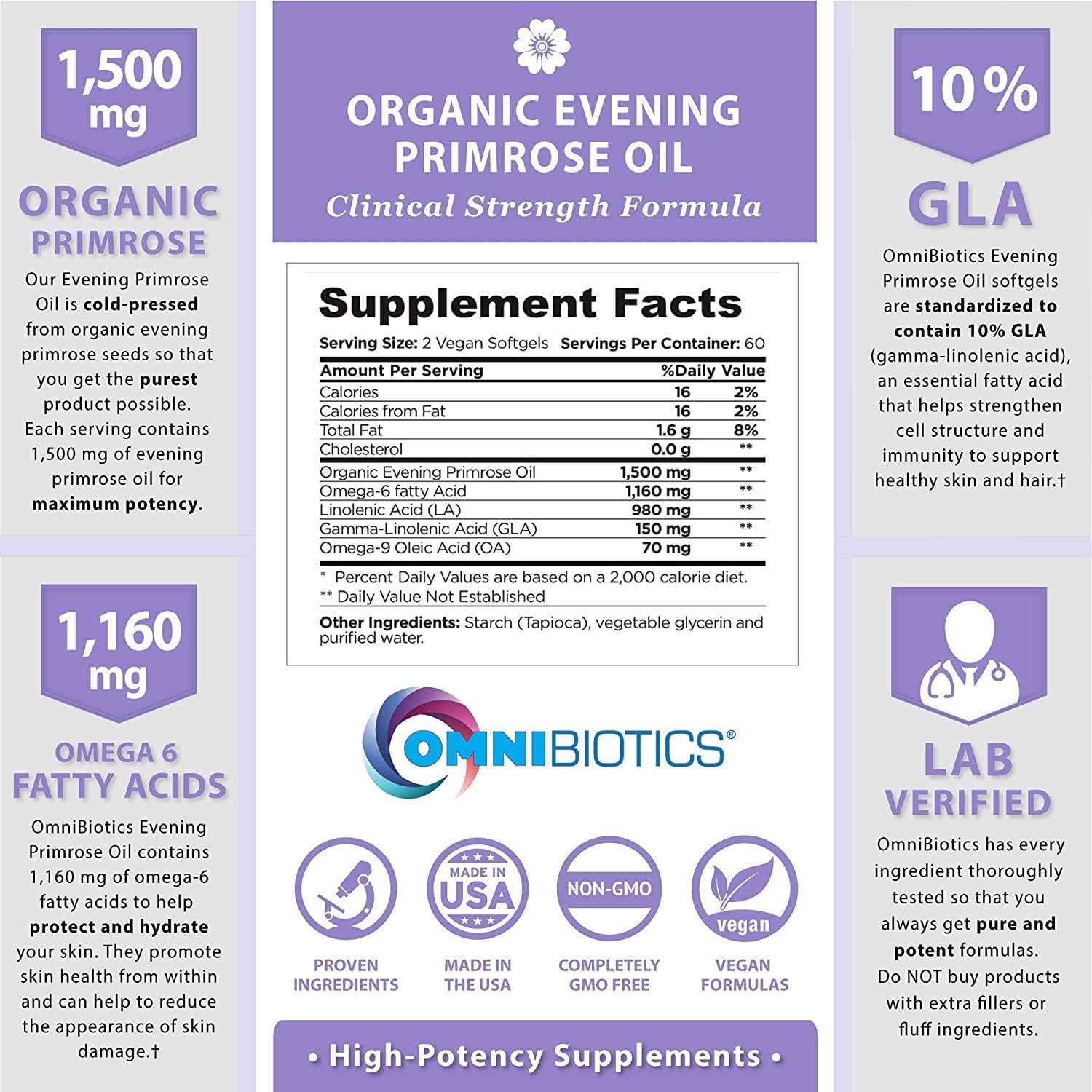 Organic Evening Primrose Oil + Myo-Inositol with D-Chiro-Inositol for Female Health & Hormone Support
