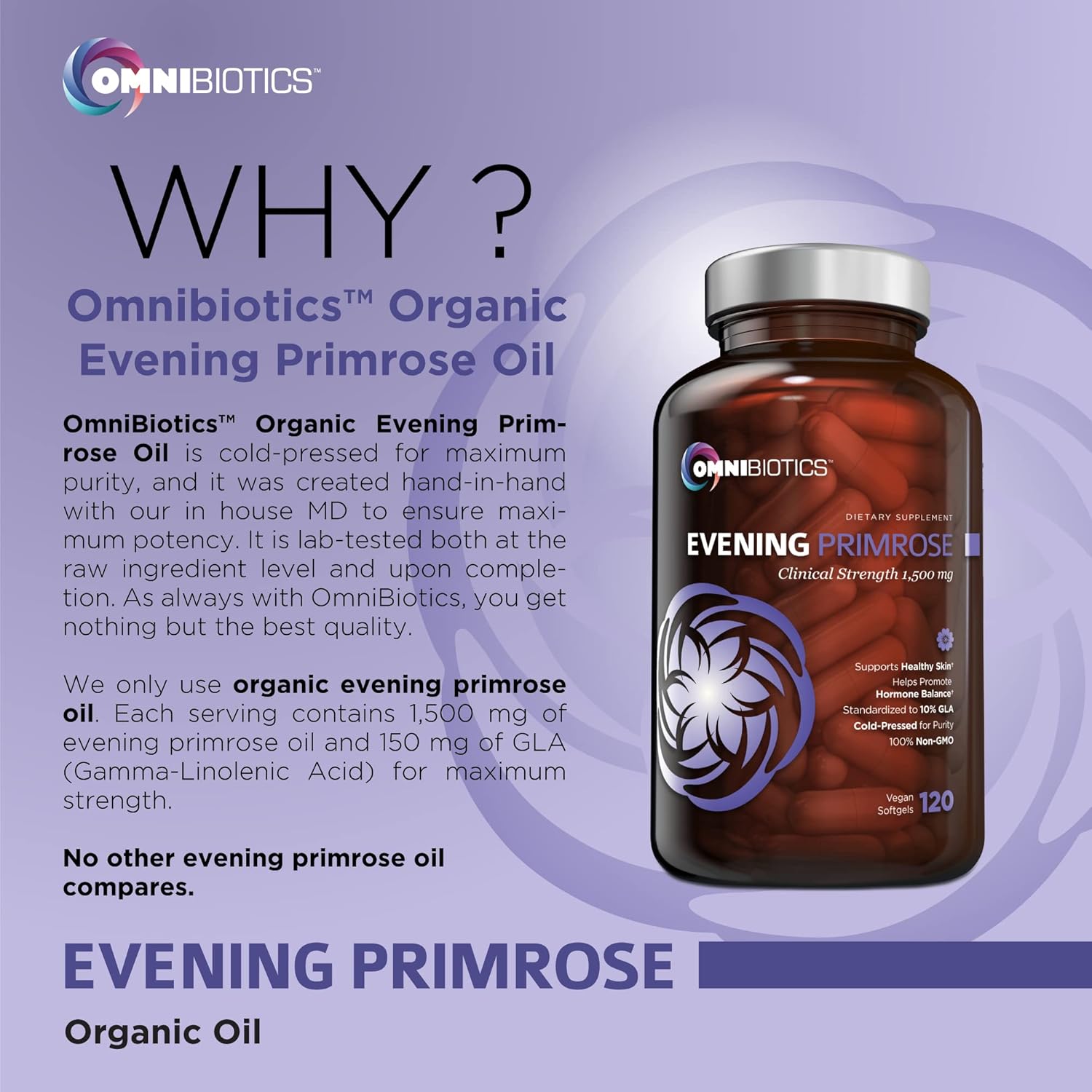 Organic Evening Primrose Oil + Myo-Inositol with D-Chiro-Inositol for Female Health & Hormone Support
