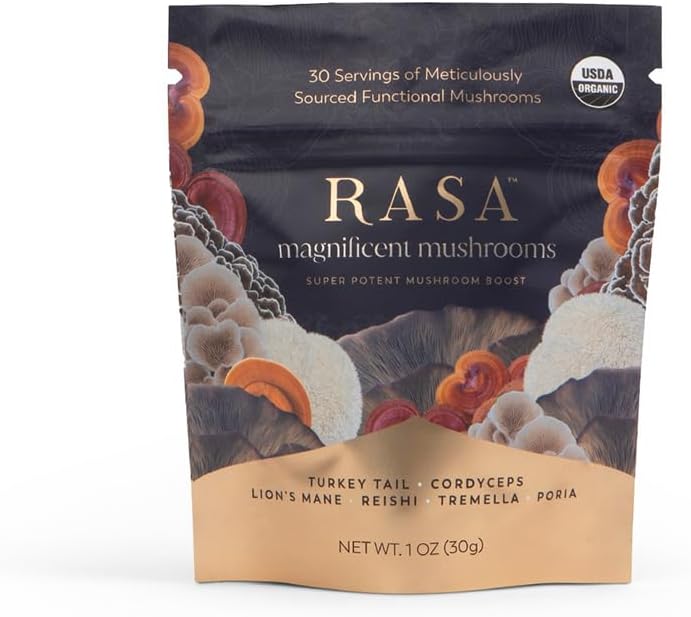 Organic Extra Potent Mushroom Blend Supplement - 100% Fruiting Bodies | Vegan & Gluten-Free | 1 oz Powder (30 Servings)