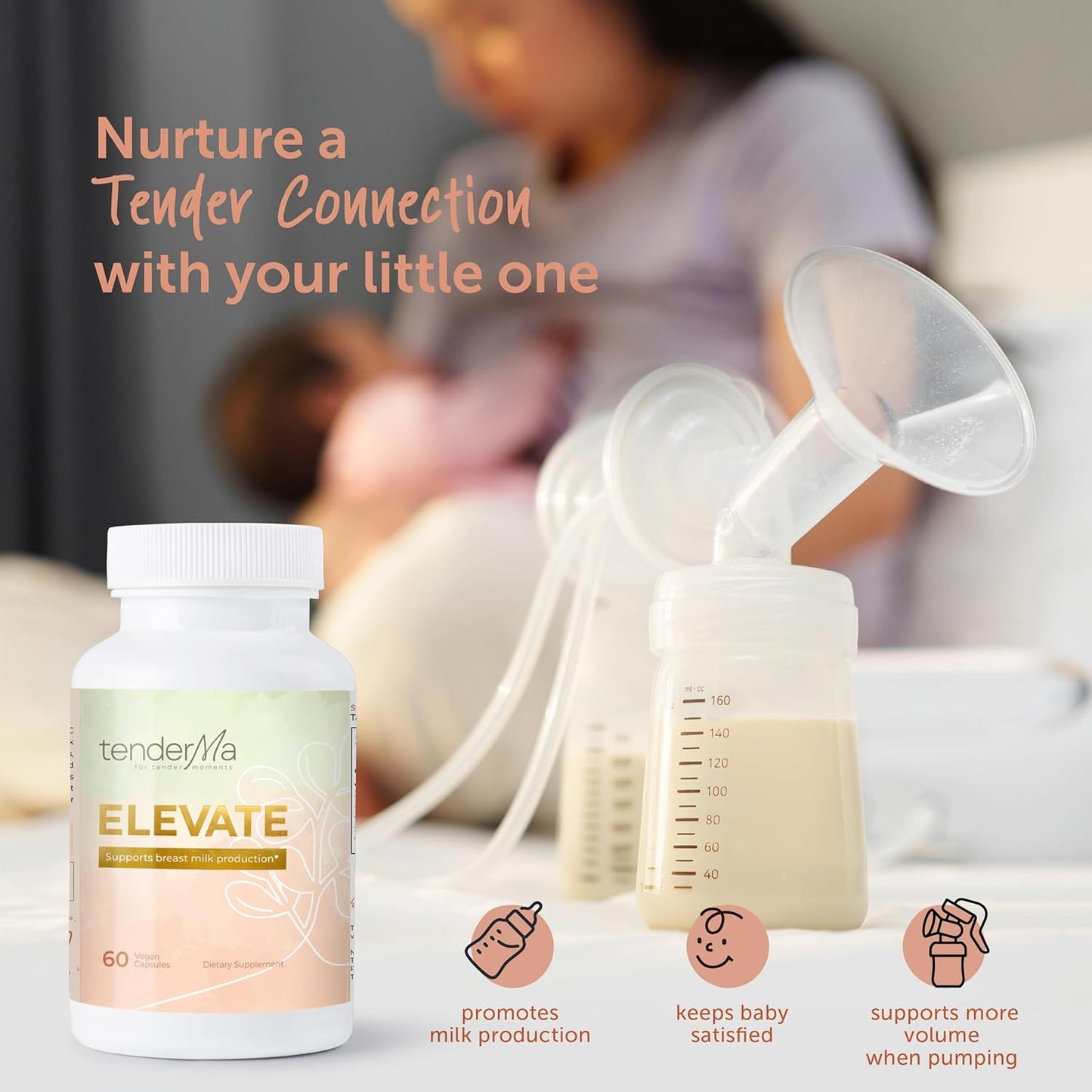 Organic Fenugreek Breastfeeding Support Supplement - Elevate Lactation Formula with Fennel, Alfalfa, Blessed Thistle - 60 Capsules
