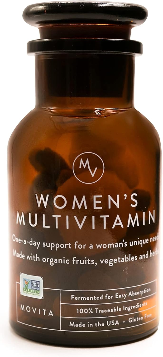 Organic Fermented Whole Foods Women's Daily Multivitamin - Boost Energy, Immunity & Vitality - Vegan, Gluten-Free, Non-GMO - 30-Day Supply