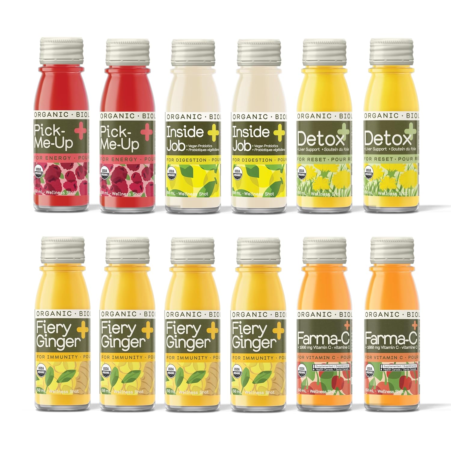 Organic Fiery Ginger Wellness Shots Variety Pack - Cold Pressed, Immunity Boosting, Vegan & Gluten-Free - 2 Oz, 12 Pack by Greenhouse Juice Co.