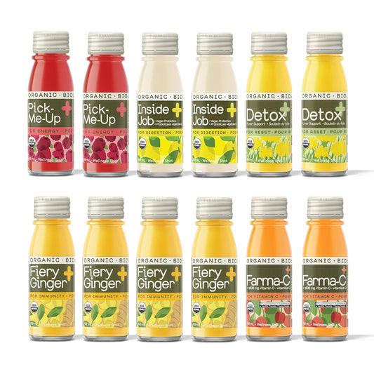 Organic Fiery Ginger Wellness Shots Variety Pack - Cold Pressed, Immunity Boosting, Vegan & Gluten-Free - 2 Oz, 12 Pack by Greenhouse Juice Co.