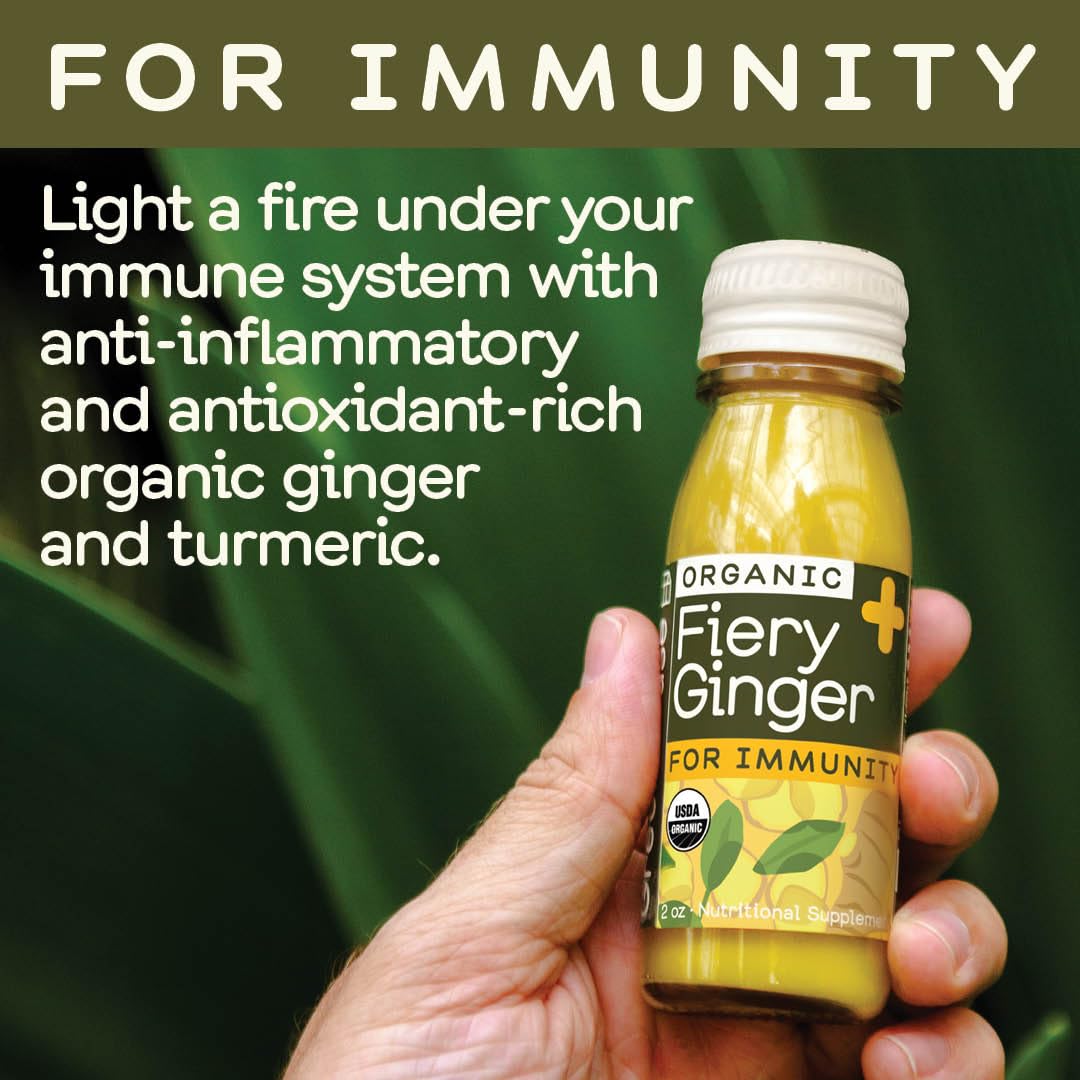 Organic Fiery Ginger Wellness Shots with Turmeric & Vitamin C - Pack of 12