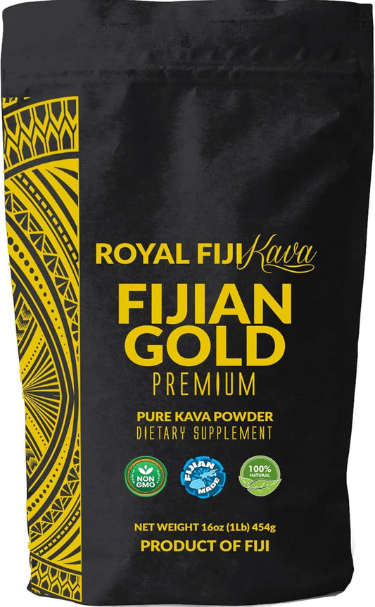 Organic Fijian Gold Premium Kava Kava Powder - Full Strength 5+ Years Matured Root from Fiji Islands