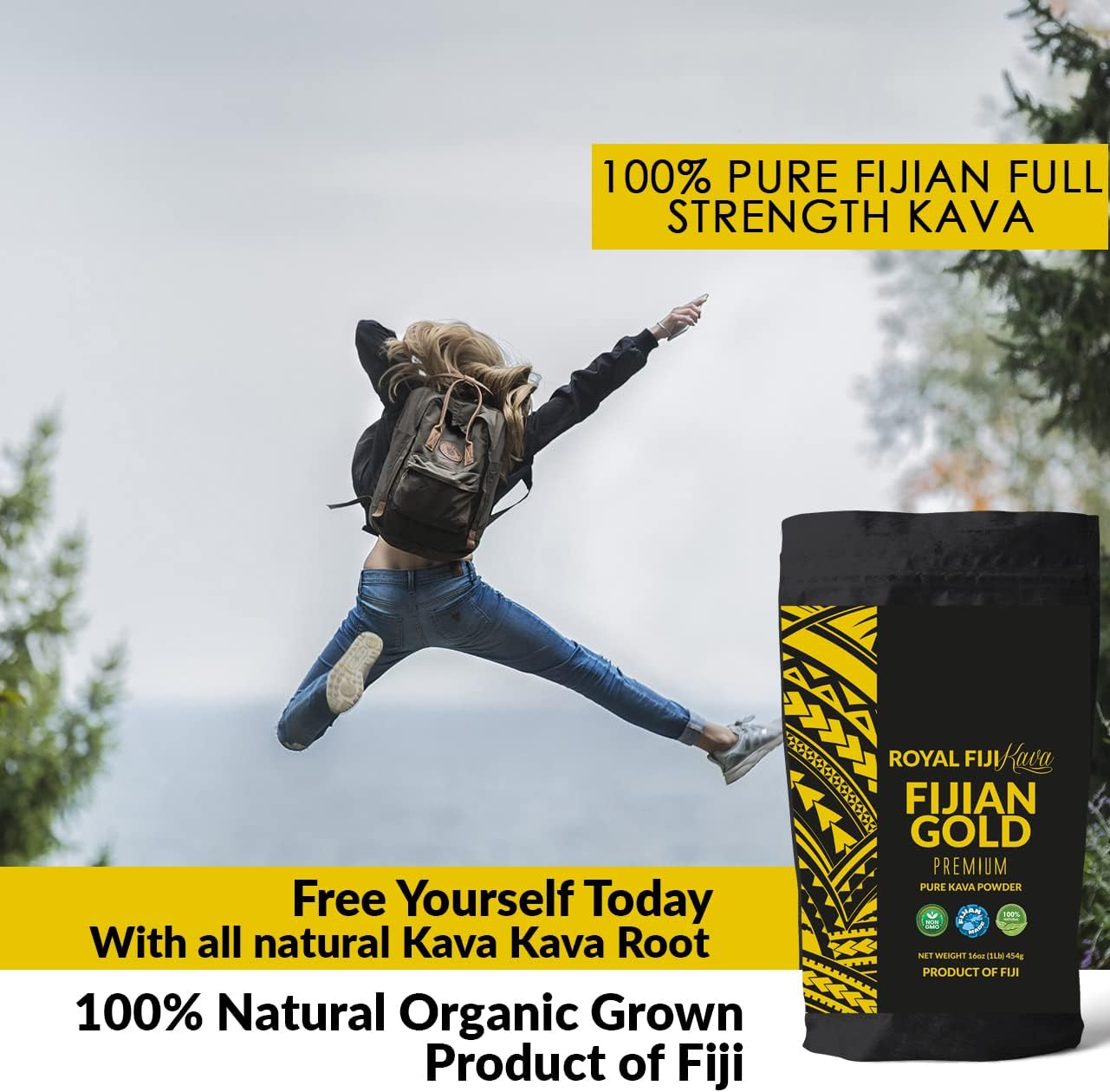 Organic Fijian Gold Premium Kava Kava Powder - Full Strength 5+ Years Matured Root from Fiji Islands