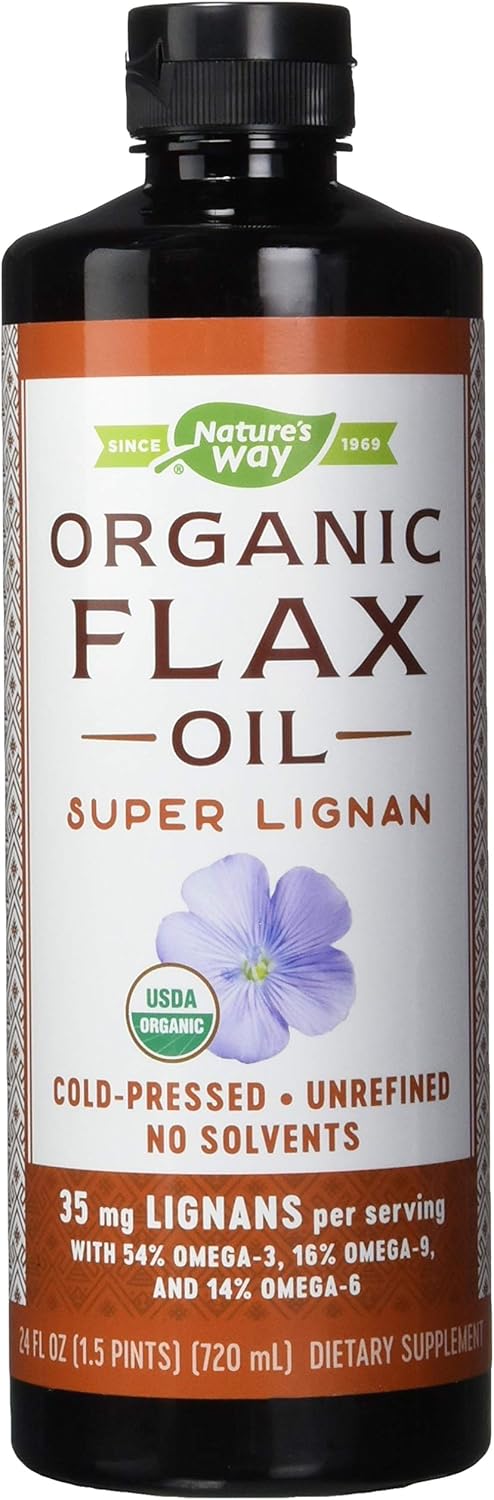 Organic Flax Oil Super Lignan by Nature's Way - 24 Fl Ounce (Pack of 6)