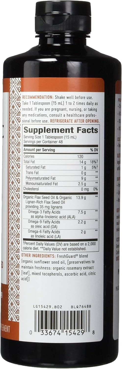 Organic Flax Oil Super Lignan by Nature's Way - 24 Fl Ounce (Pack of 6)