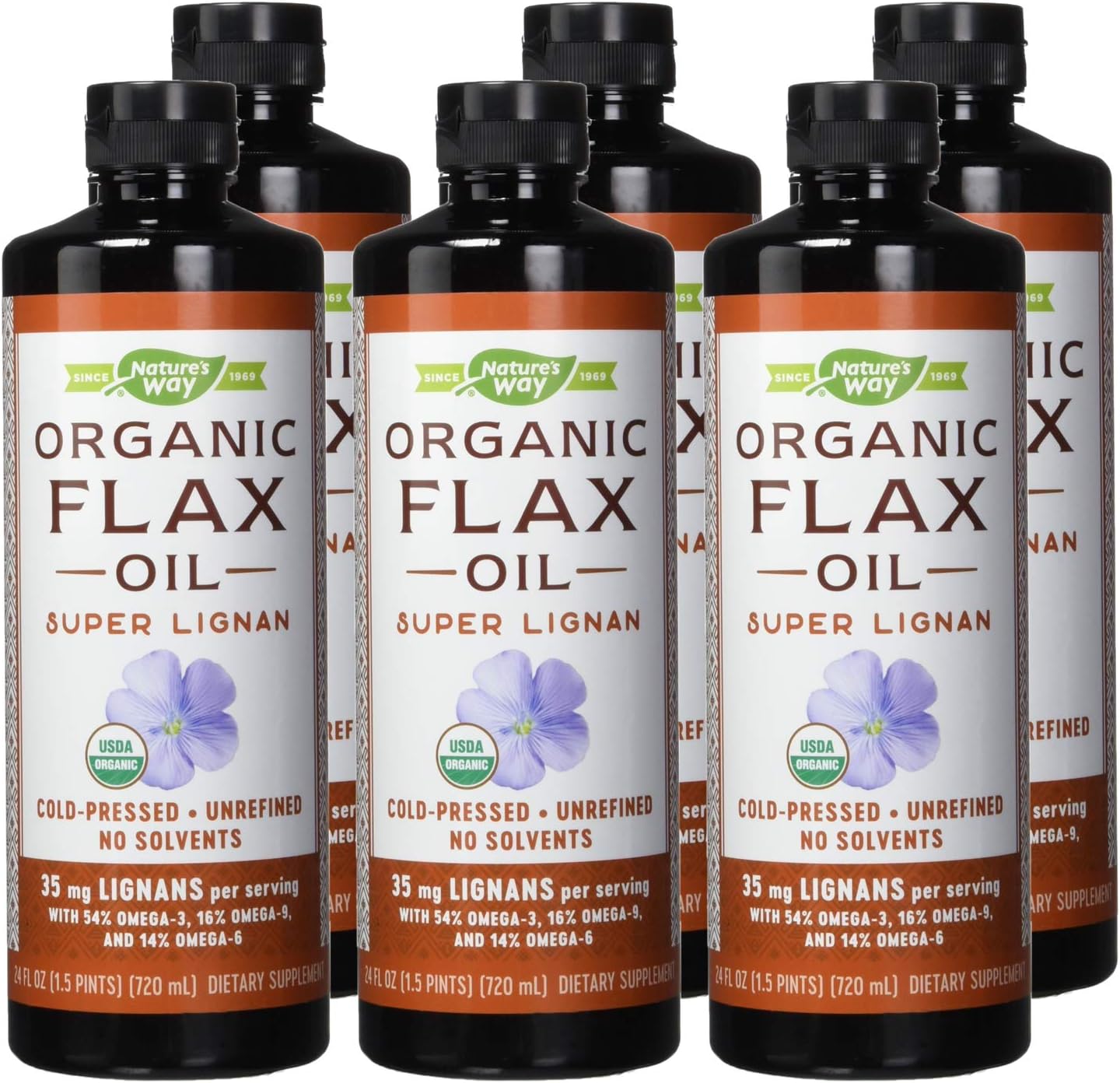 Organic Flax Oil Super Lignan by Nature's Way - 24 Fl Ounce (Pack of 6)