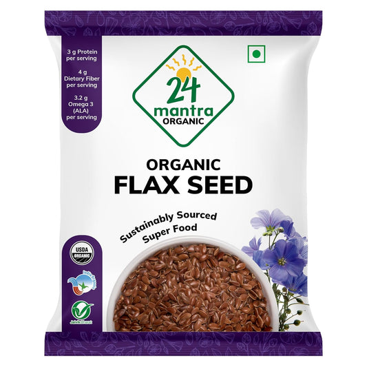 Organic Flax Seeds - USDA & EU Certified, Pesticides & Adulteration Free, Sodium Free - 7 oz Pack