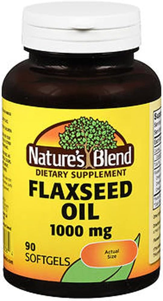 Organic Flaxseed Oil Gelcaps - 1000mg, 90 Ct - Pure & Natural Omega-3 Supplement