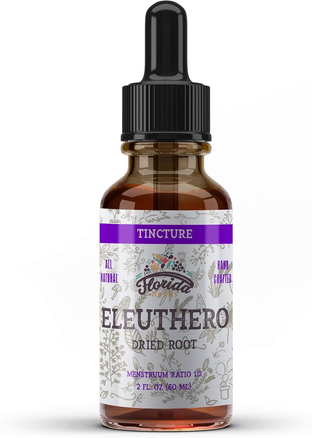 Organic Florida Herbs Eleuthero Tincture - Siberian Ginseng Extract