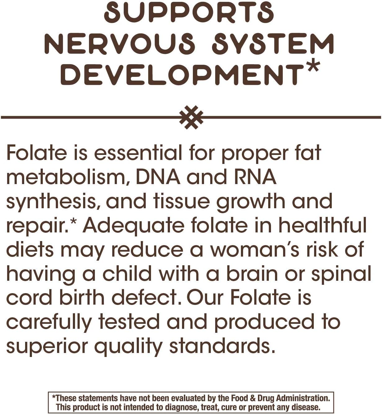 Organic Folic Acid Supplement, 800 mcg DFE, 100 Capsules by Nature's Way
