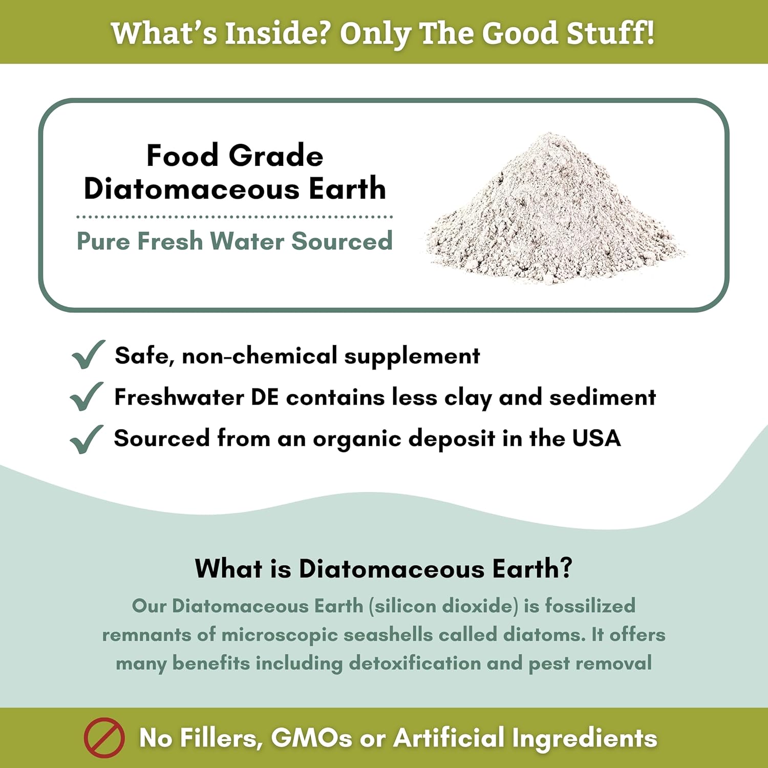 Organic Food Grade DE for Dogs - 13 Oz - Safe Non-Chemical Silica for Improved Pet Health