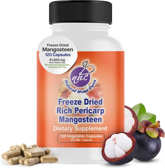 Organic Freeze Dried Mangosteen Pericarp Capsules - High Strength with 56+ Xanthones & Flavonoids - 120 Capsules