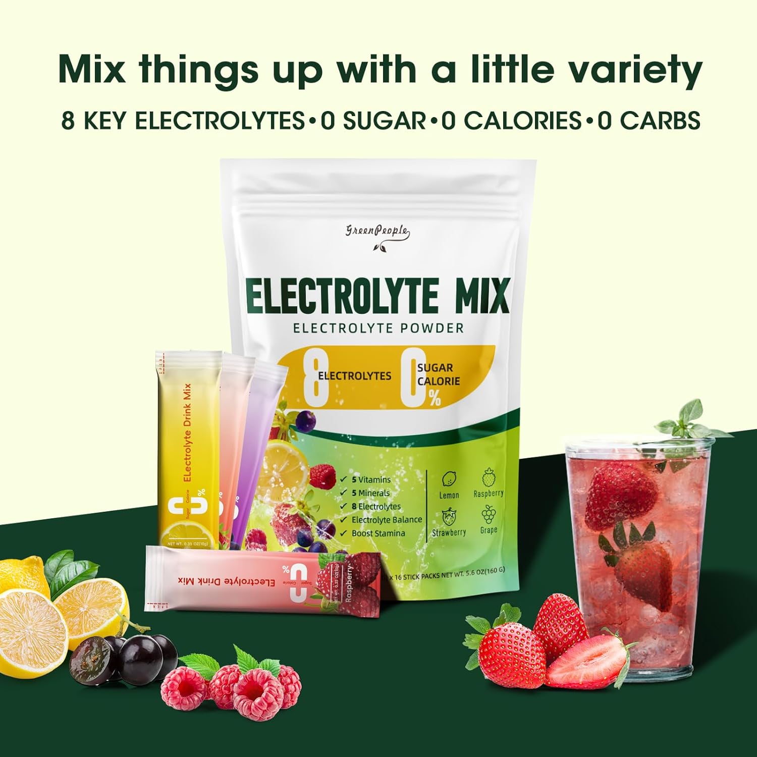 Organic Fruit Flavors & Cocoa Electrolyte Powder Packets for Hydration