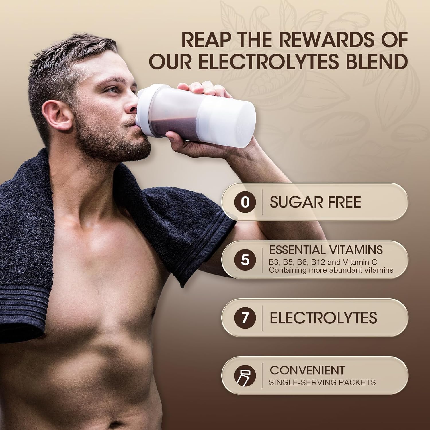 Organic Fruit Flavors & Cocoa Electrolyte Powder Packets for Hydration