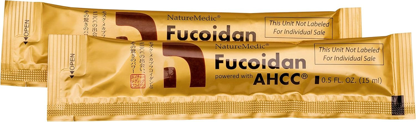 Organic Fucoidan & AHCC Immunity Supplement from Japan - High Purity Brown Seaweed Extract Packets (1 Box)