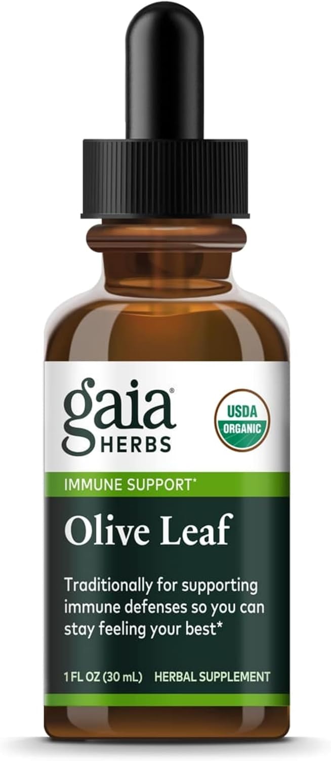 Organic Gaia Herbs Olive Leaf Liquid Extract, 1 fl oz for Immune Support