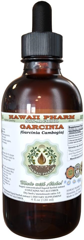 Organic Garcinia Cambogia Liquid Extract - Alcohol-Free Herbal Supplement by Hawaii Pharm - 2 fl.oz