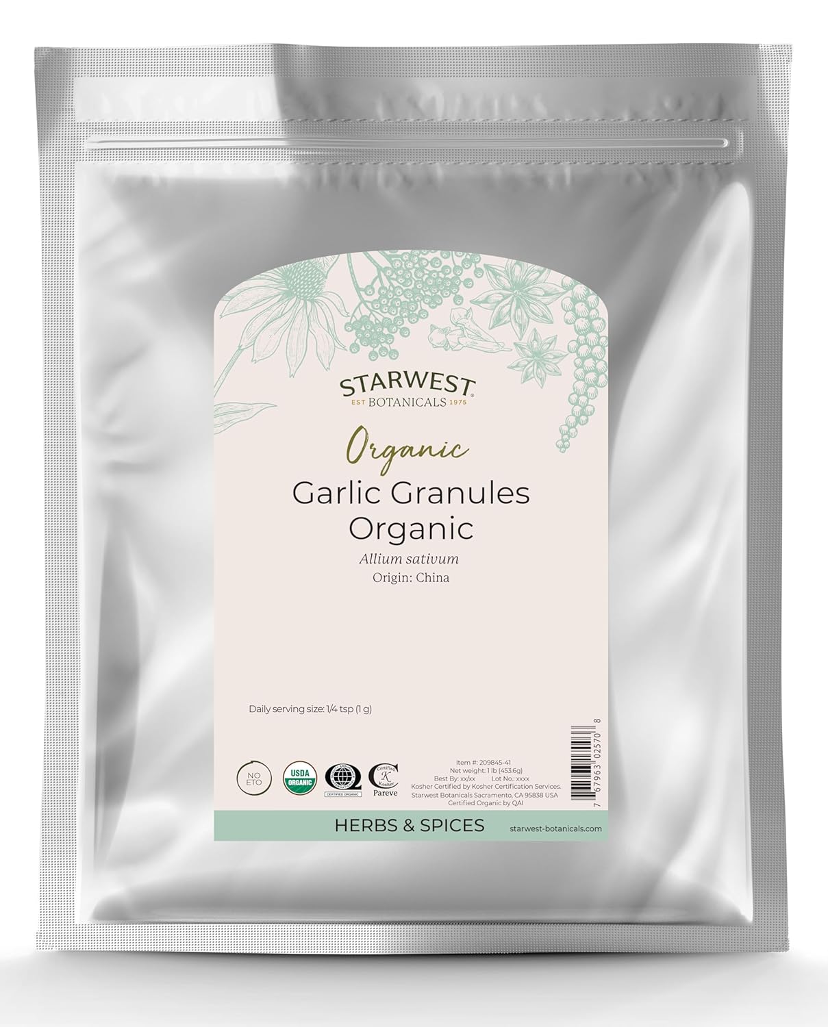 Organic Garlic Granules - 1 Pound Bags by Starwest Botanicals