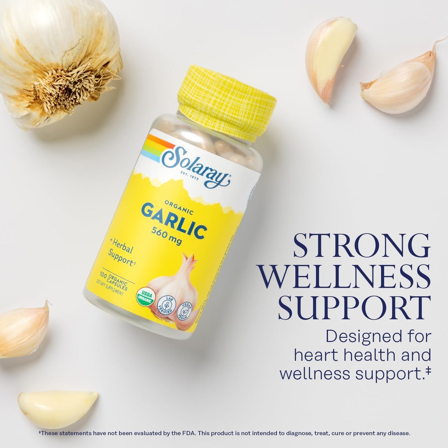 Organic Garlic Pills 560mg for Heart Health - USDA Certified Garlic Capsules - Vegan - 100 Servings - 60 Day Guarantee - BoostGo Australia
