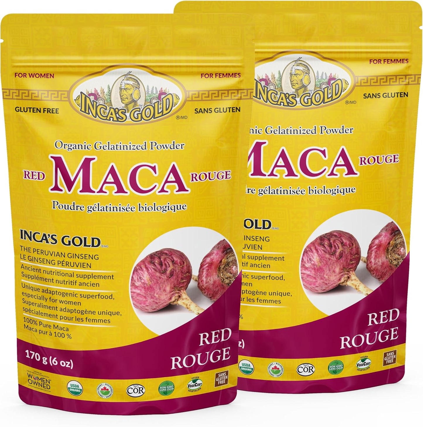 Organic Gelatinized Red Maca Powder Combo Pack - 24 oz (680g) - Inca's Gold