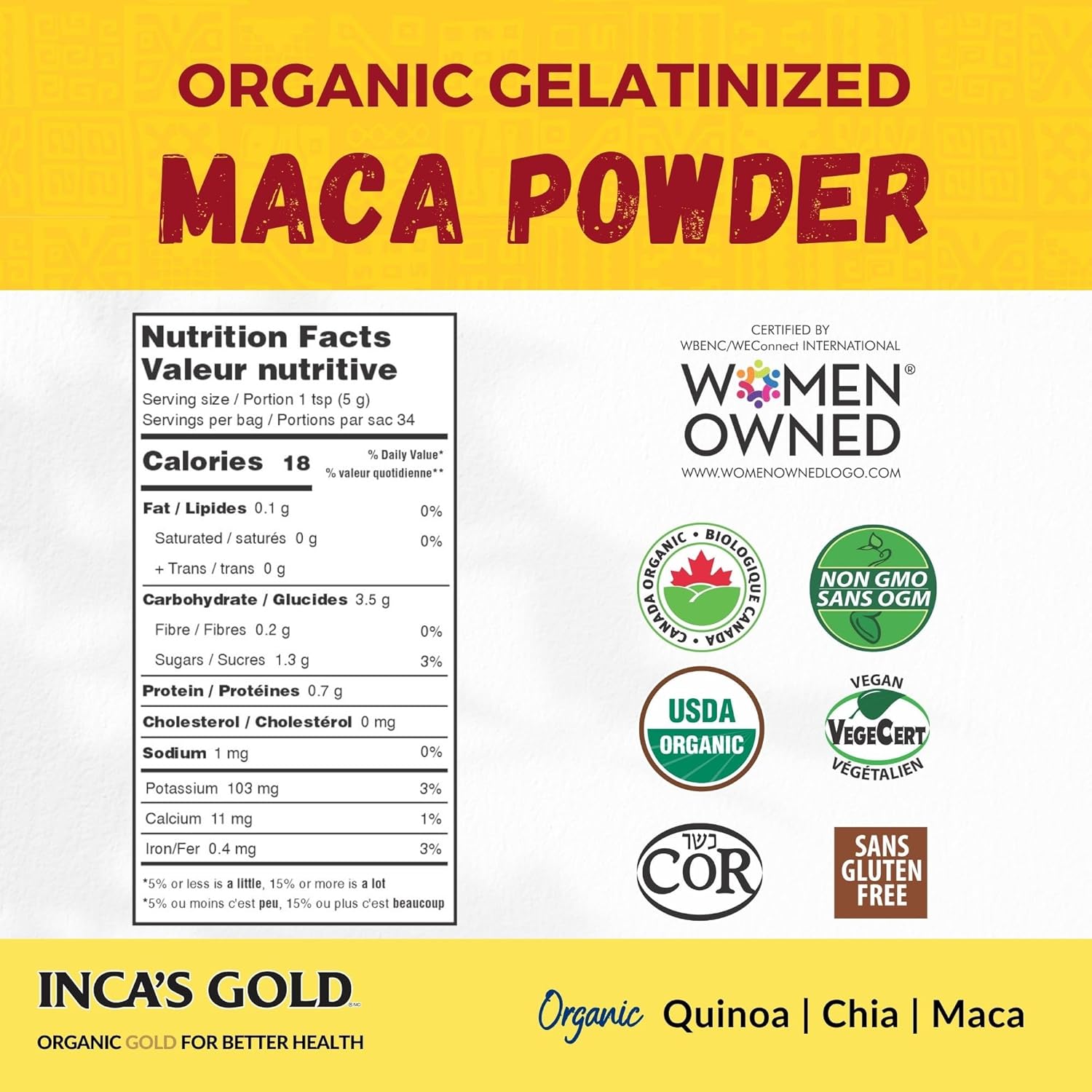 Organic Gelatinized Red Maca Powder Combo Pack - 24 oz (680g) - Inca's Gold