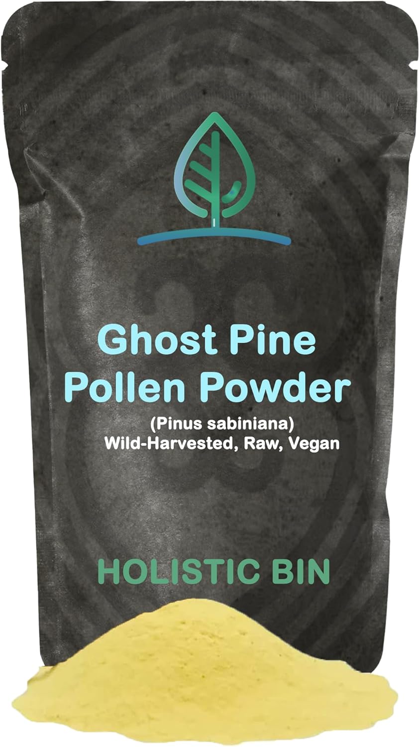 Organic Ghost Pine Pollen Powder - Pharmaceutical Grade, Wild Harvested California Pine Pollen Supplement - 20g