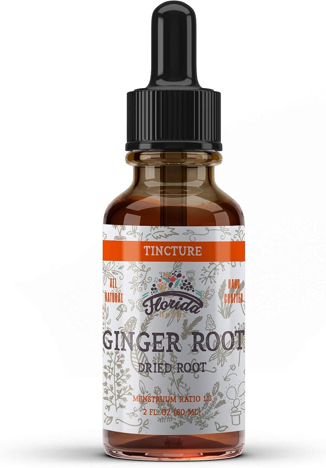 Organic Ginger Extract Tincture from Florida Herbs - USA Sourced Ginger Supplement