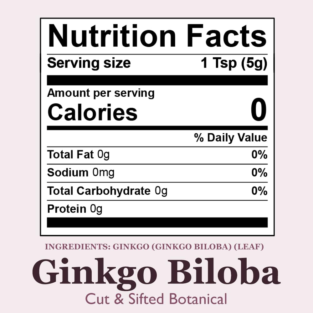 Organic Ginkgo Biloba Loose Leaf Herbal Tea - 4 Ounce - Positively Botanicals Company