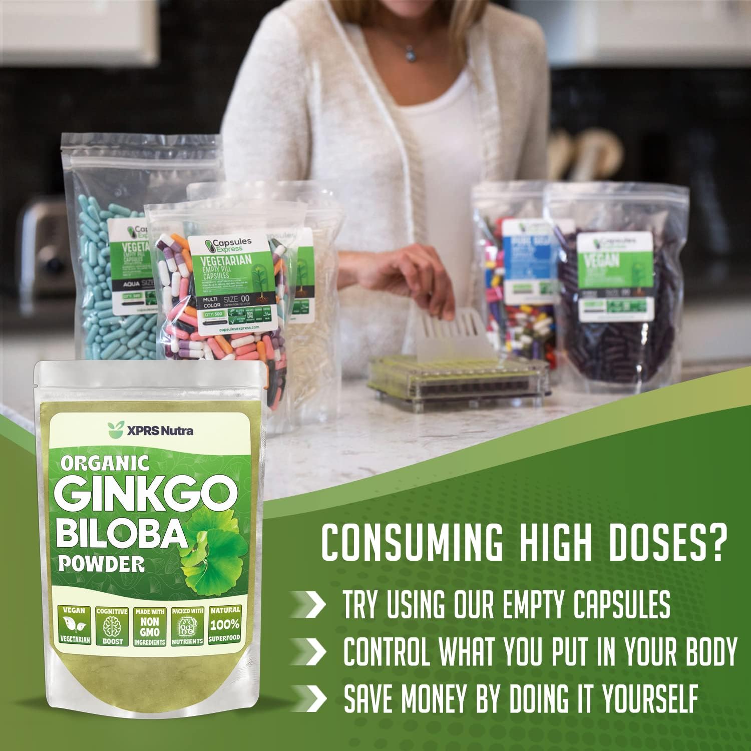 Organic Ginkgo Biloba Powder for Cognitive Support and Immunity - Vegan-Friendly Supplement (4 oz)