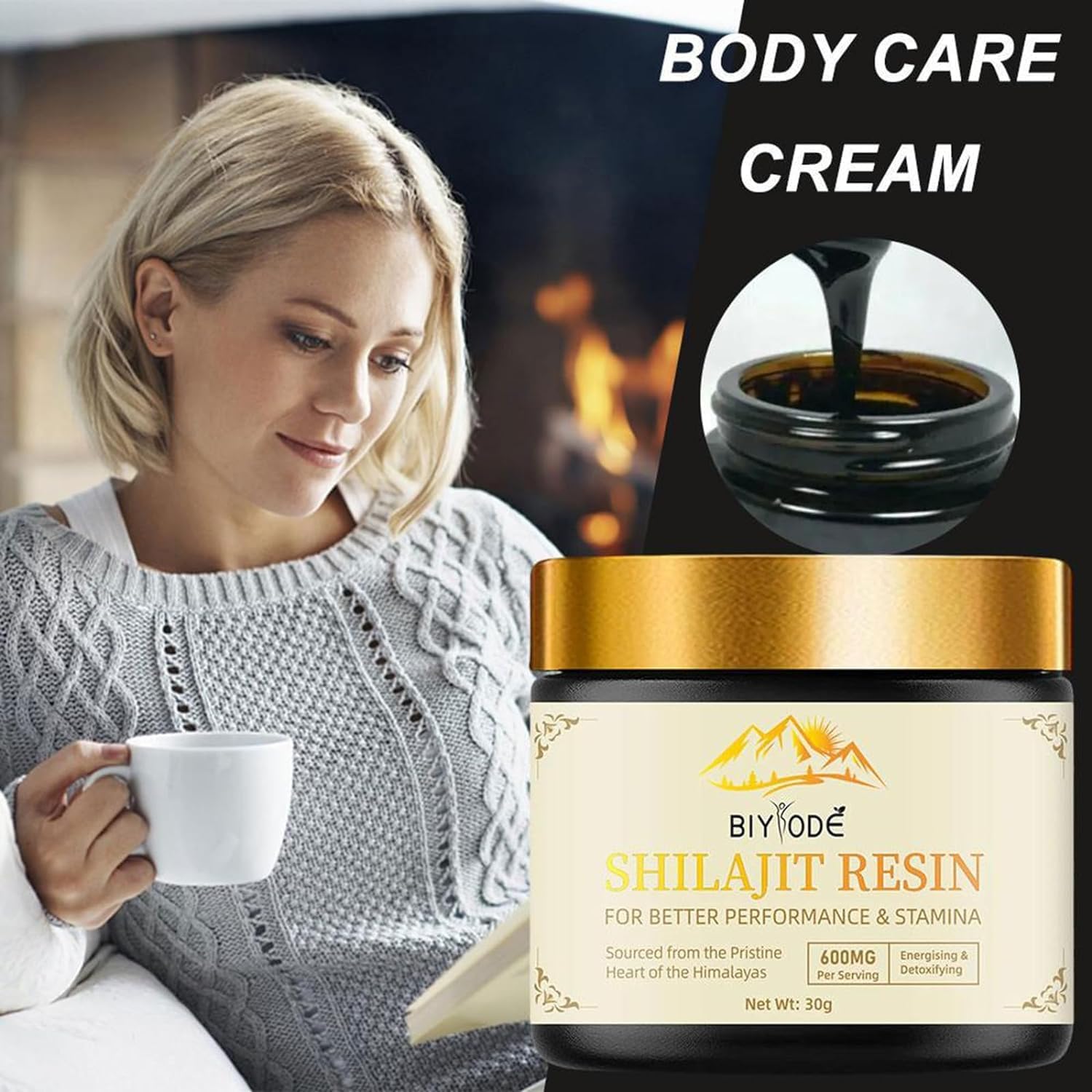 Organic Gold Grade 600mg Shilajit Resin with Fulvic Acid - Energy & Immune Support - 30g Himalayan Shilajit Pure Mineral Complex